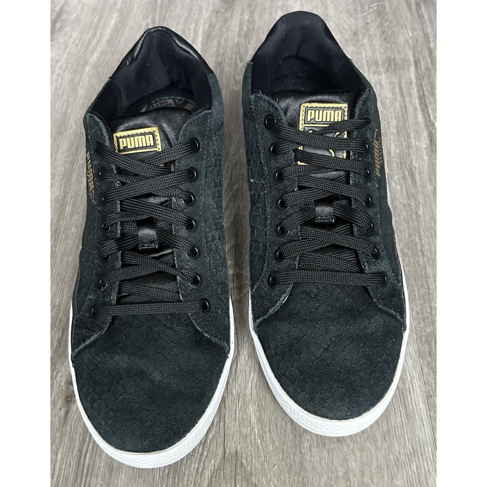 PUMA Suede Gum Match Women's Black Sneakers Size 9.5 Shoes - Picture 3 of 7